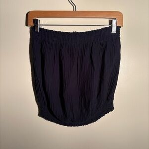 Michael Stars Navy Blue Cotton Gauze Tube Top